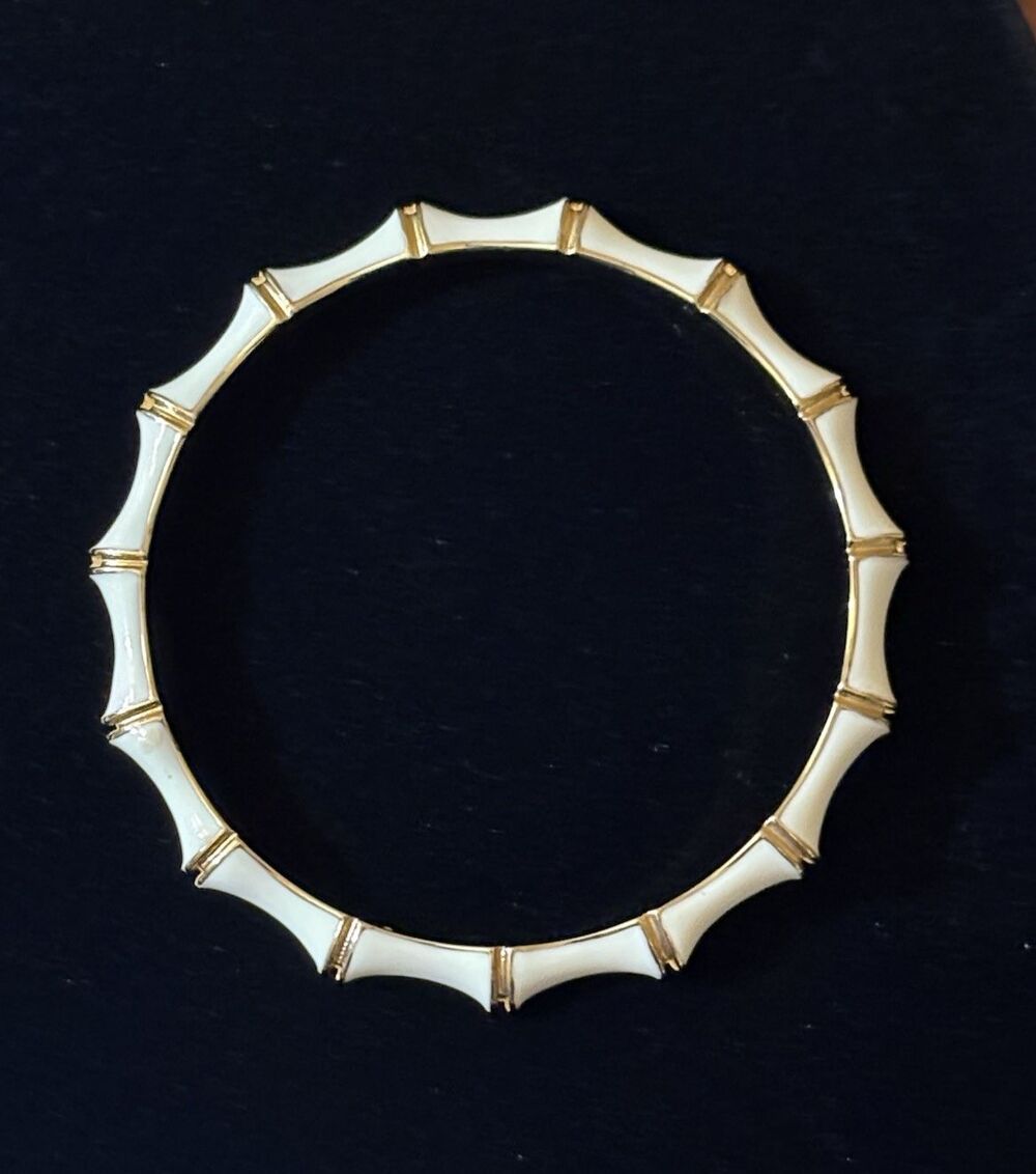 Julep Bangle Stella & Dot Cream & Gold Tone Bracelet Bamboo Style